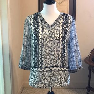 Black and White Tunic Blouse